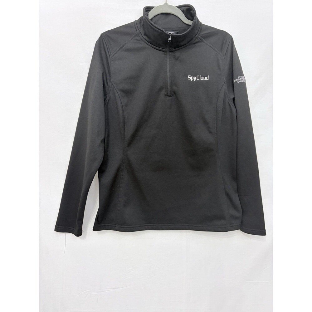 The North Face Womens Black Quarter Zip Pullover SpyCloud Logo Large